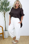 Gianna High Waisted Wide Leg Pant | Black