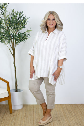 Baxter Pant | Natural Stripe