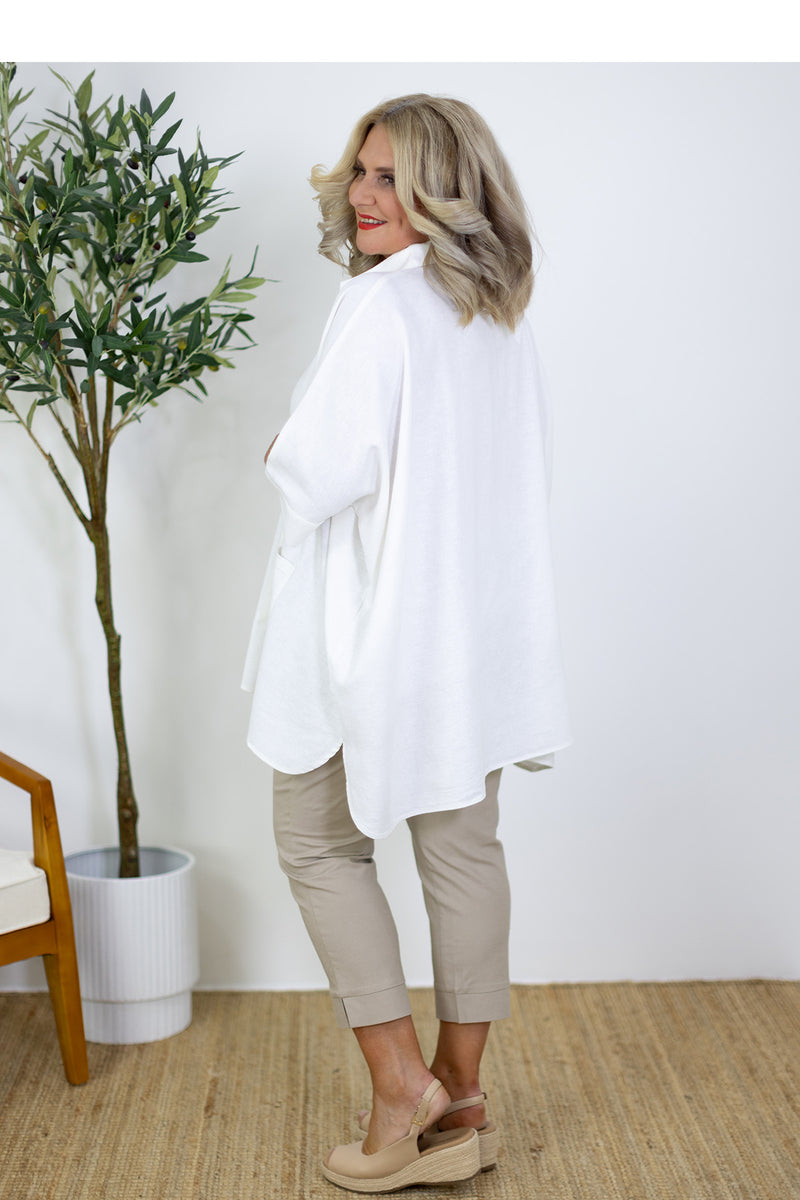 Oxford Collared Tunic | White
