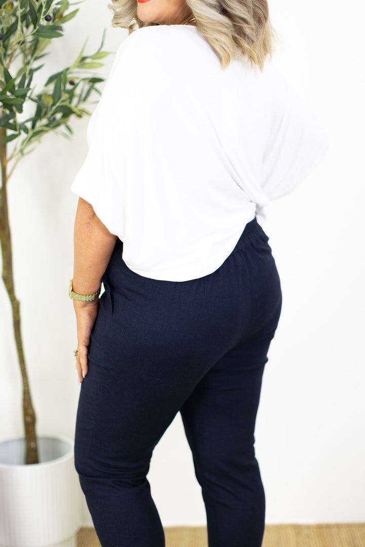 Messini Stretch Crop Pant - Navy