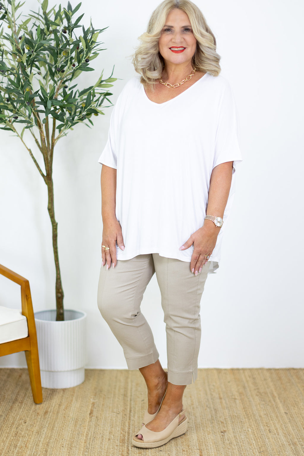 Armeni Batwing T Shirt | White