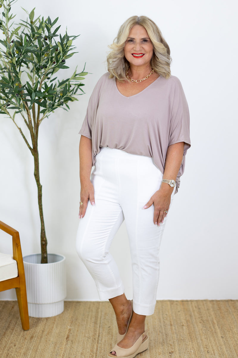Messini Stretch 3/4 Pant - White