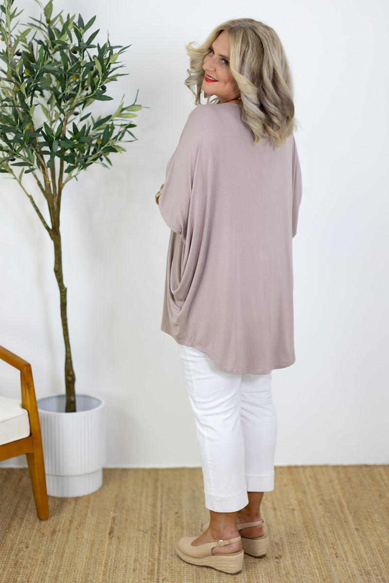 Armeni Batwing T Shirt | Taupe