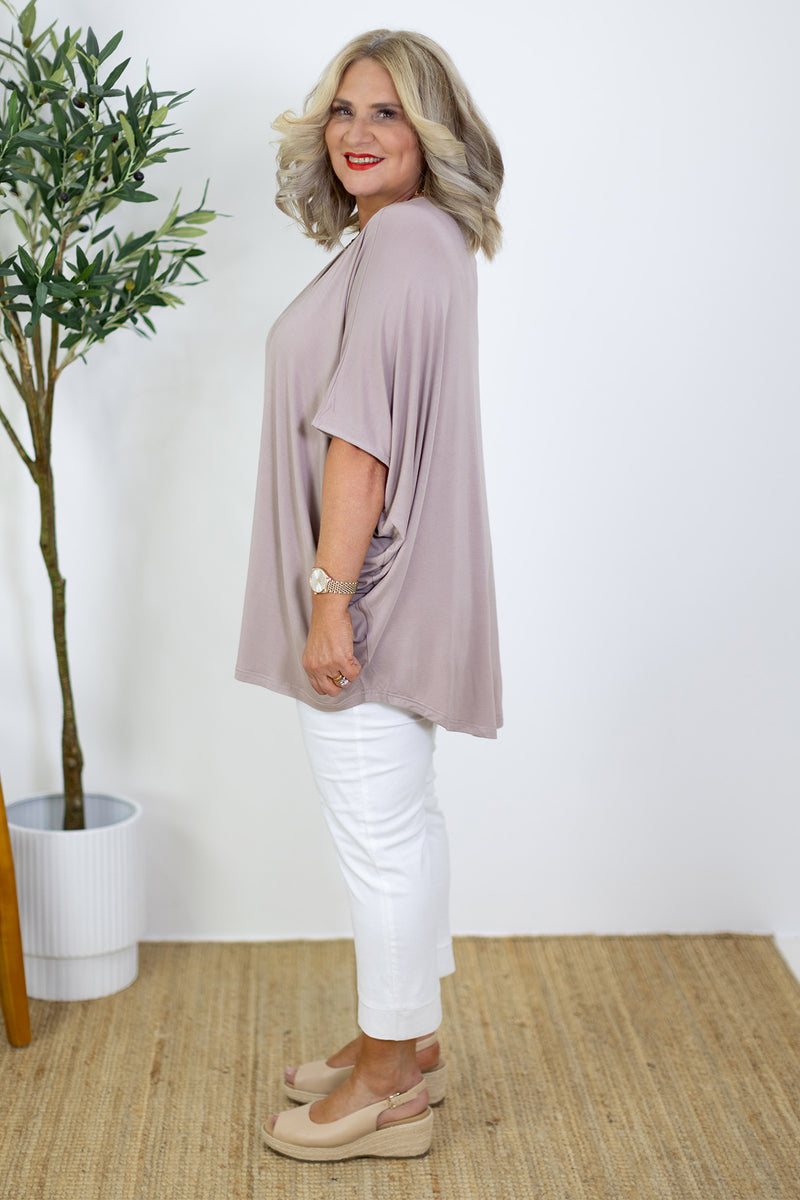 Armeni Batwing T Shirt | Taupe