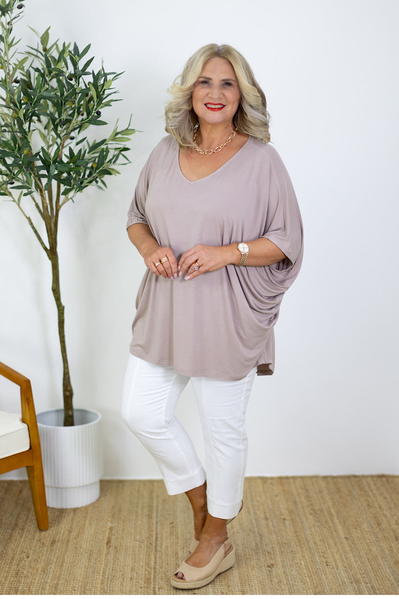 Armeni Batwing T Shirt | Taupe