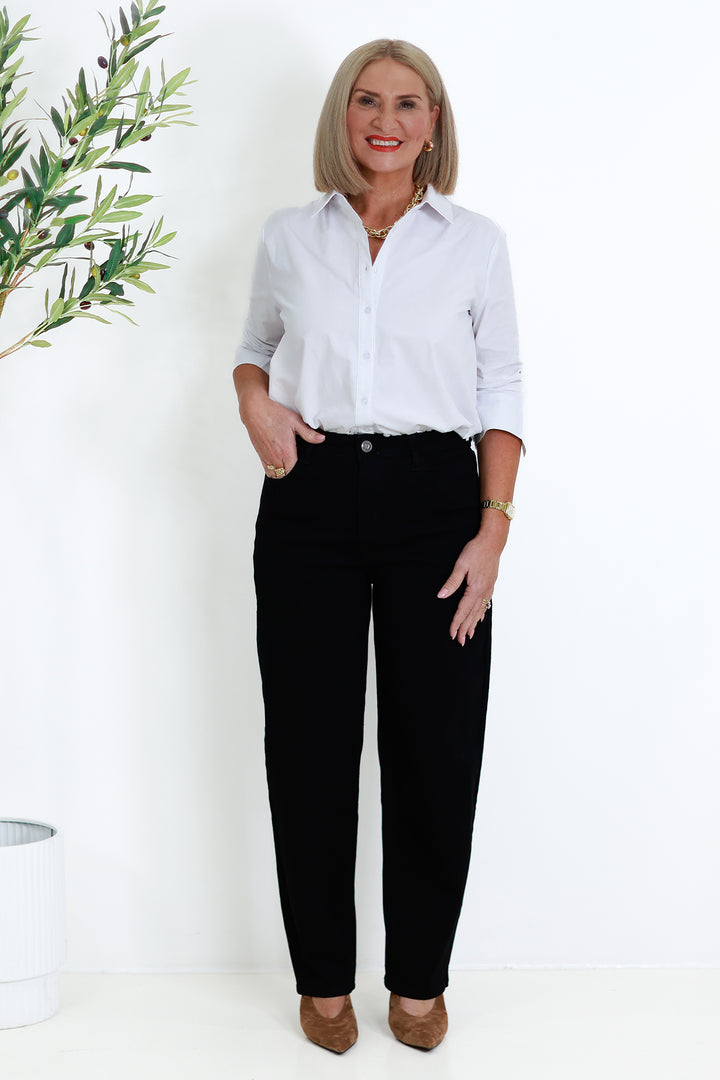 Baroness Straight Stretch Jeans | BLACK