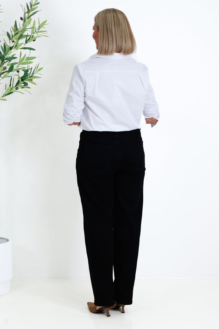 Baroness Straight Stretch Jeans | BLACK