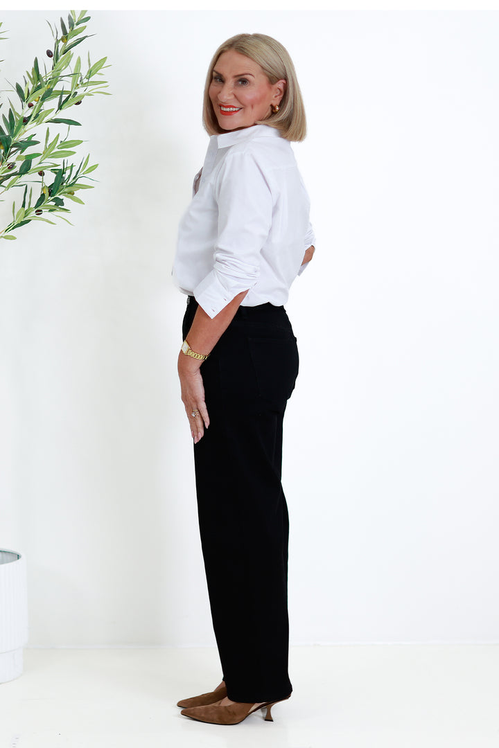 Baroness Straight Stretch Jeans | BLACK