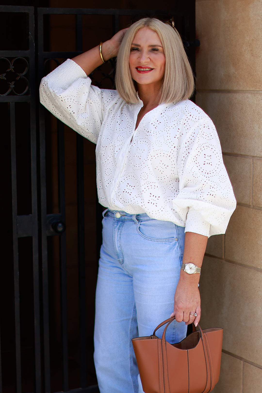 Belamy Broderie Shirt | WHITE