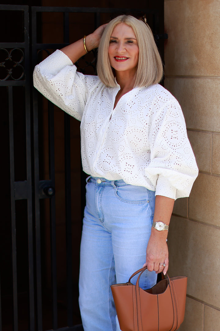 Belamy Broderie Shirt | WHITE