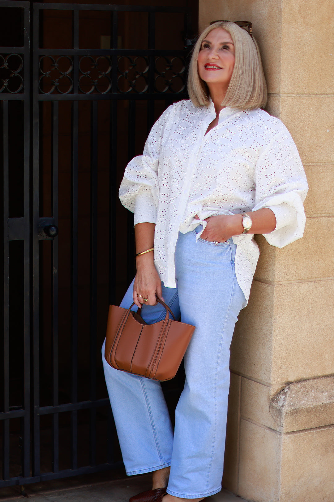 Belamy Broderie Shirt | WHITE