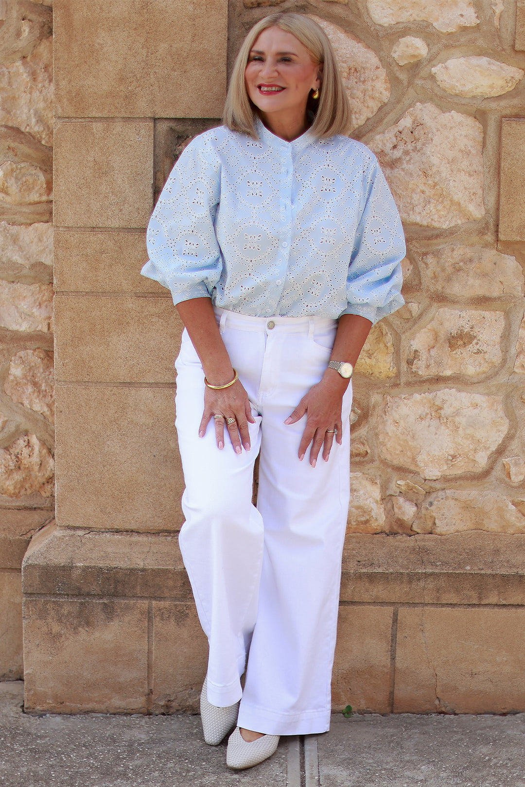 Belamy Broderie Shirt | LIGHT BLUE