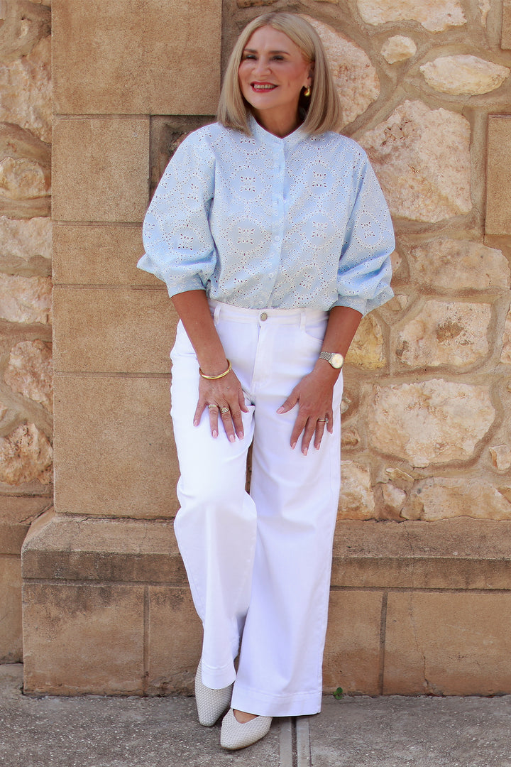 Belamy Broderie Shirt | LIGHT BLUE