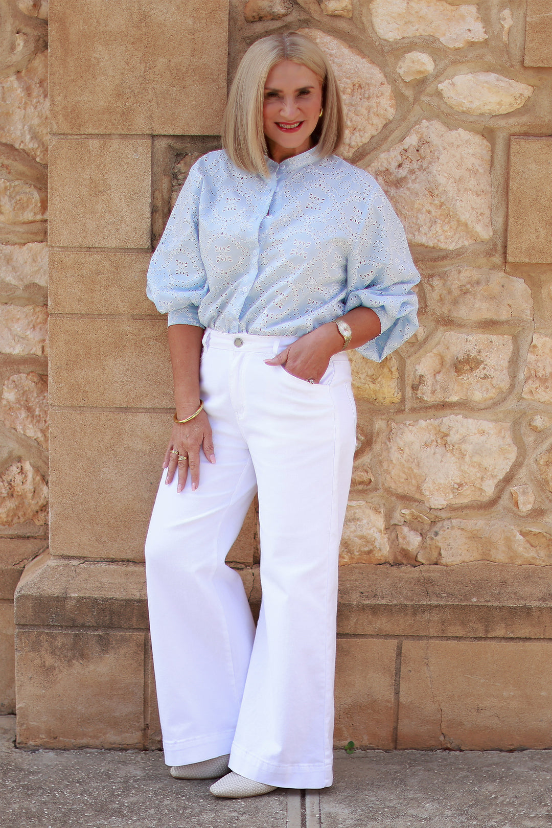 Belamy Broderie Shirt | LIGHT BLUE