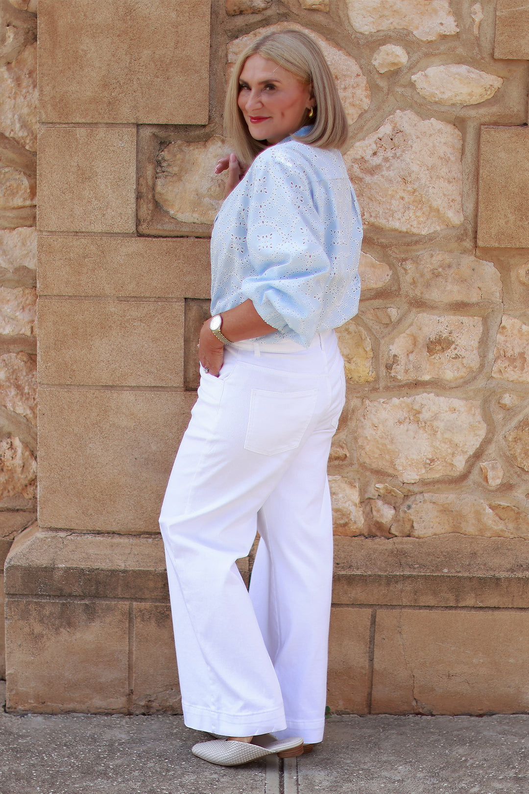 Belamy Broderie Shirt | LIGHT BLUE