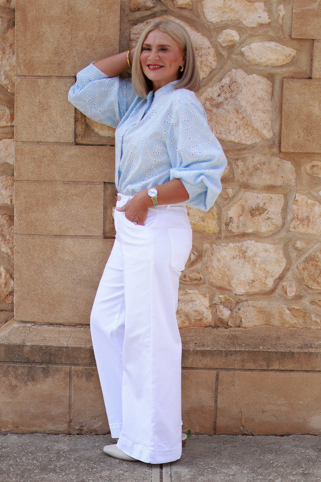 Belamy Broderie Shirt | LIGHT BLUE