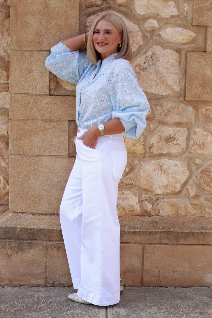 Belamy Broderie Shirt | LIGHT BLUE