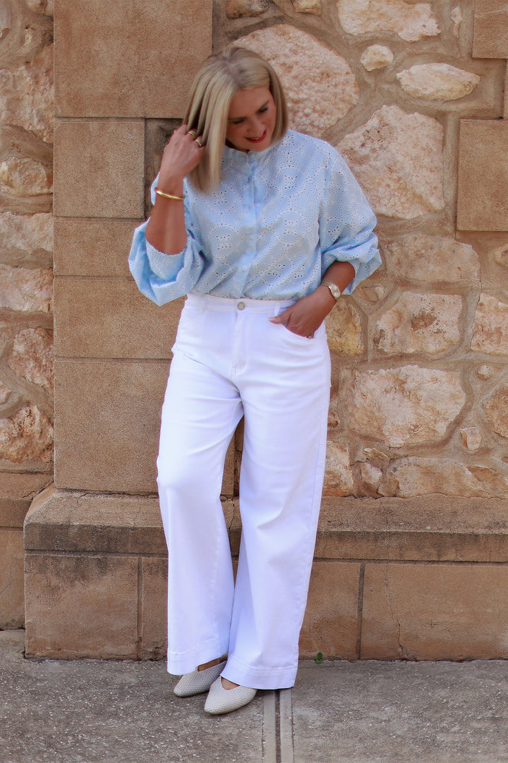 Belamy Broderie Shirt | LIGHT BLUE