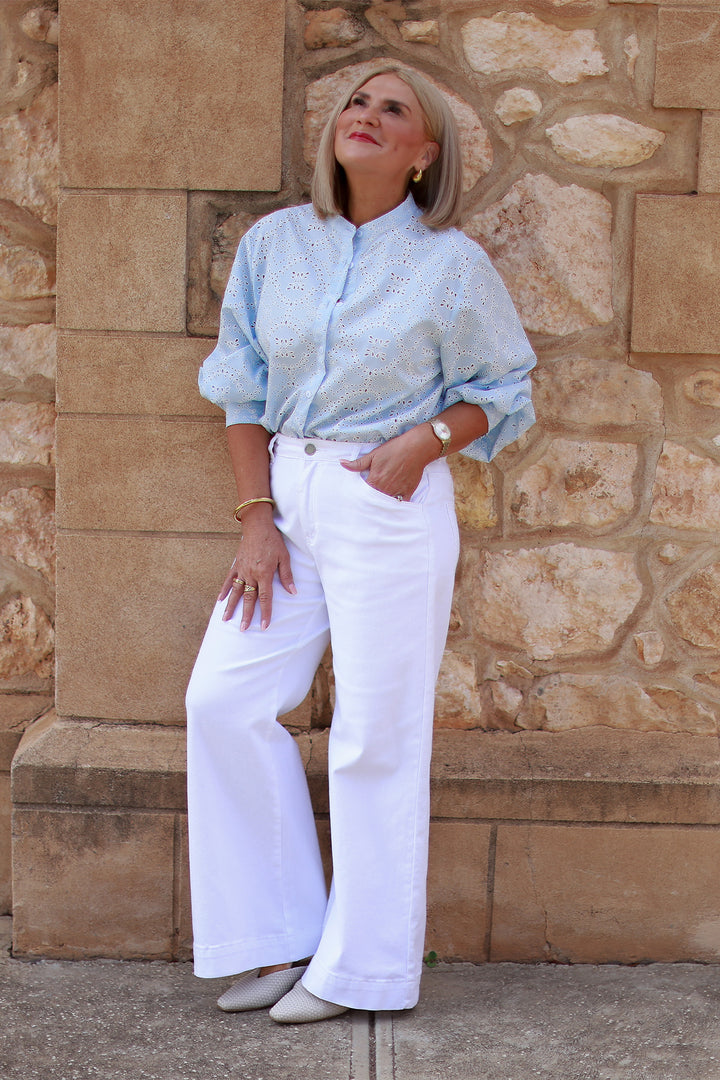 Belamy Broderie Shirt | LIGHT BLUE