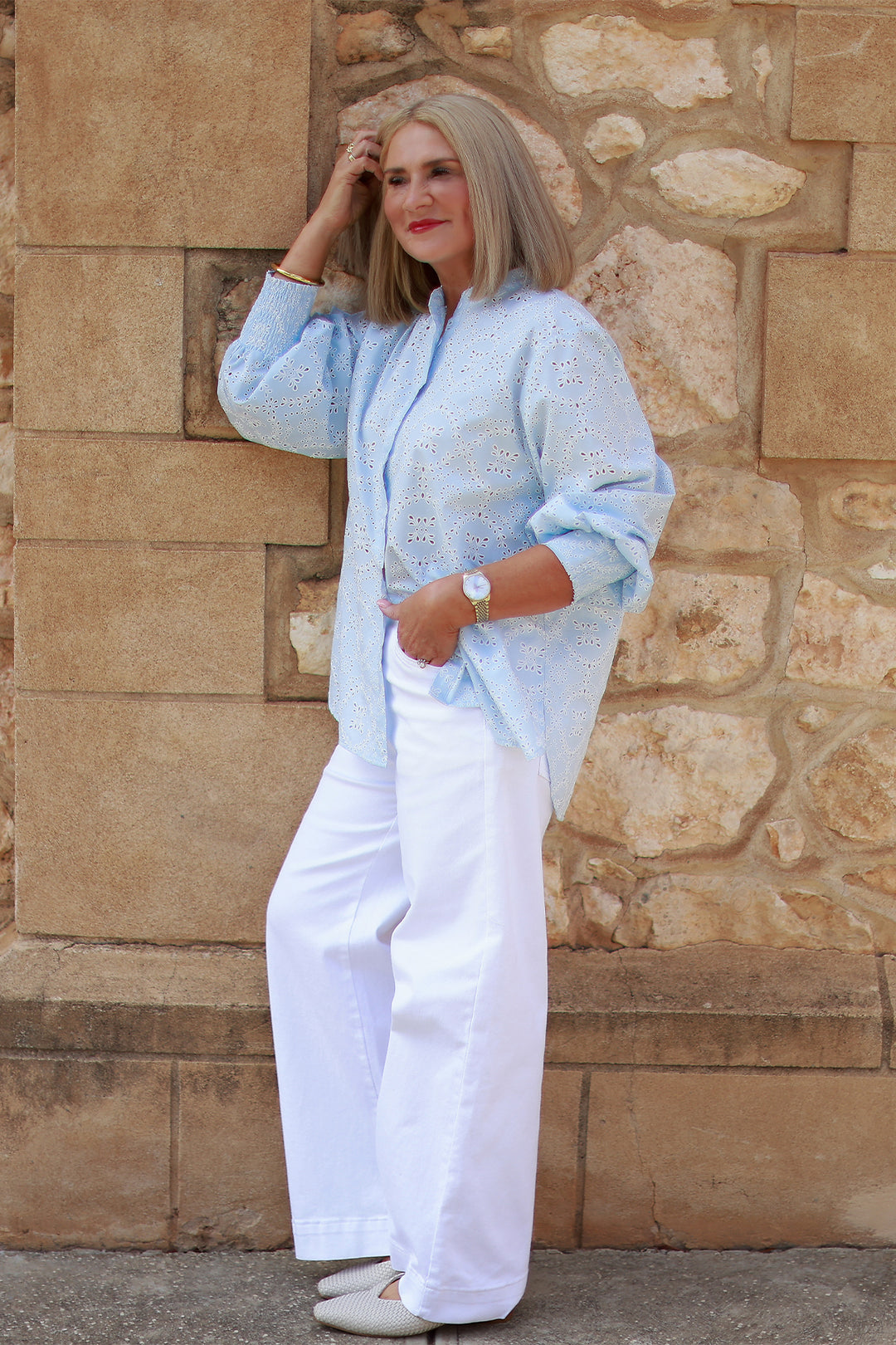 Belamy Broderie Shirt | LIGHT BLUE