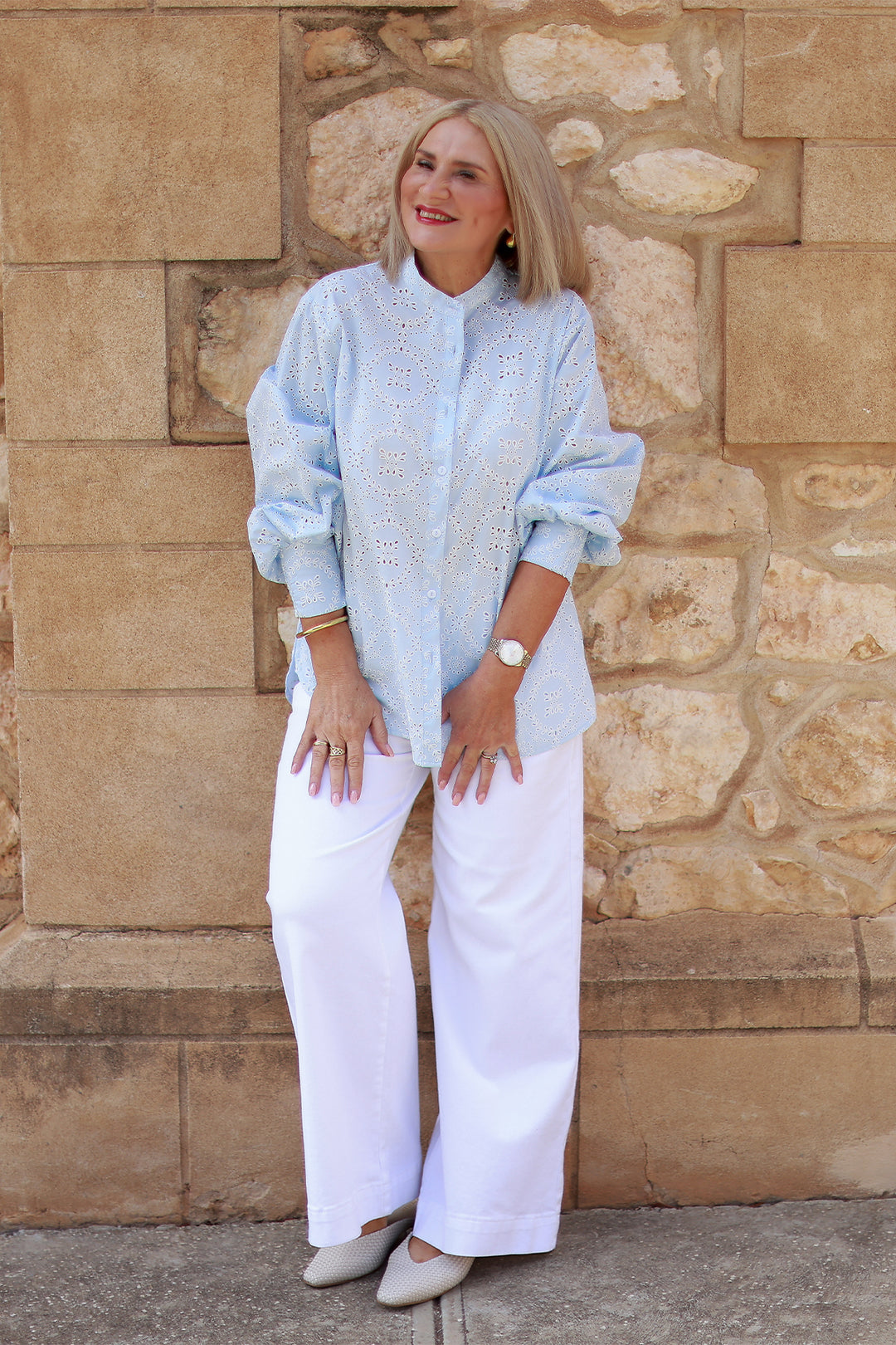 Belamy Broderie Shirt | LIGHT BLUE