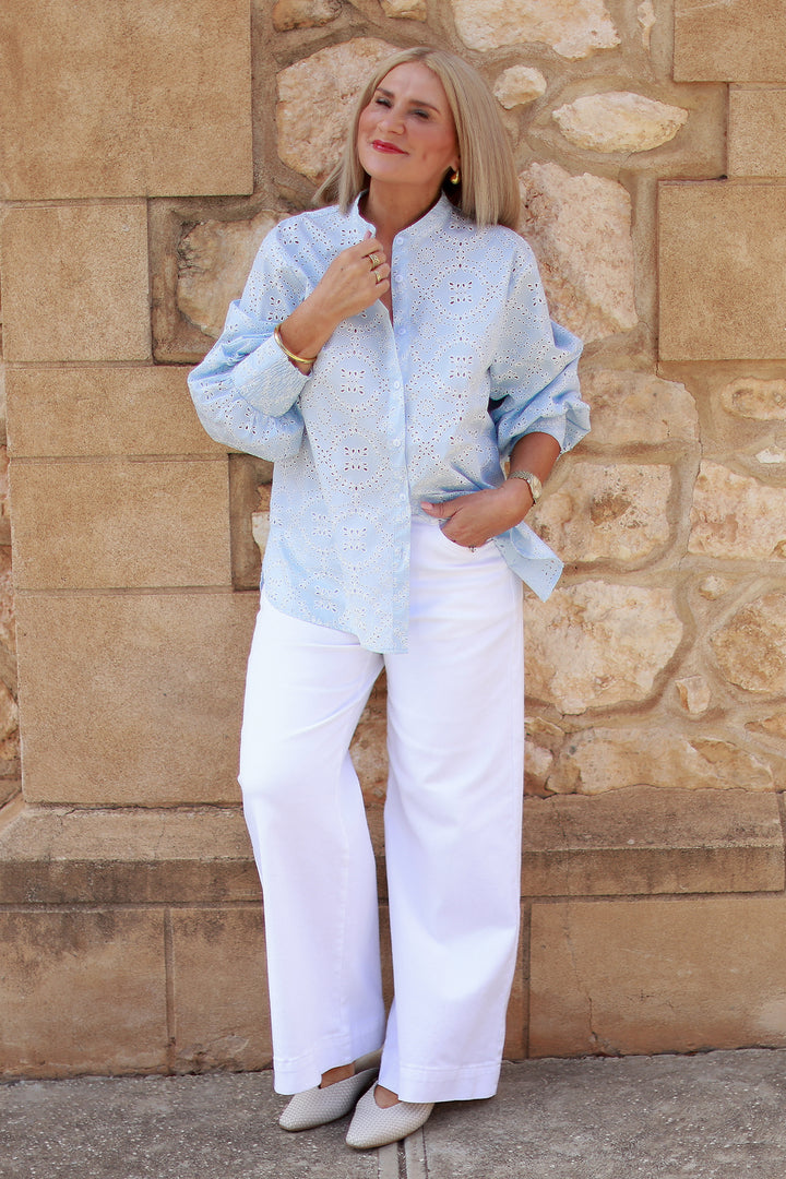 Belamy Broderie Shirt | LIGHT BLUE