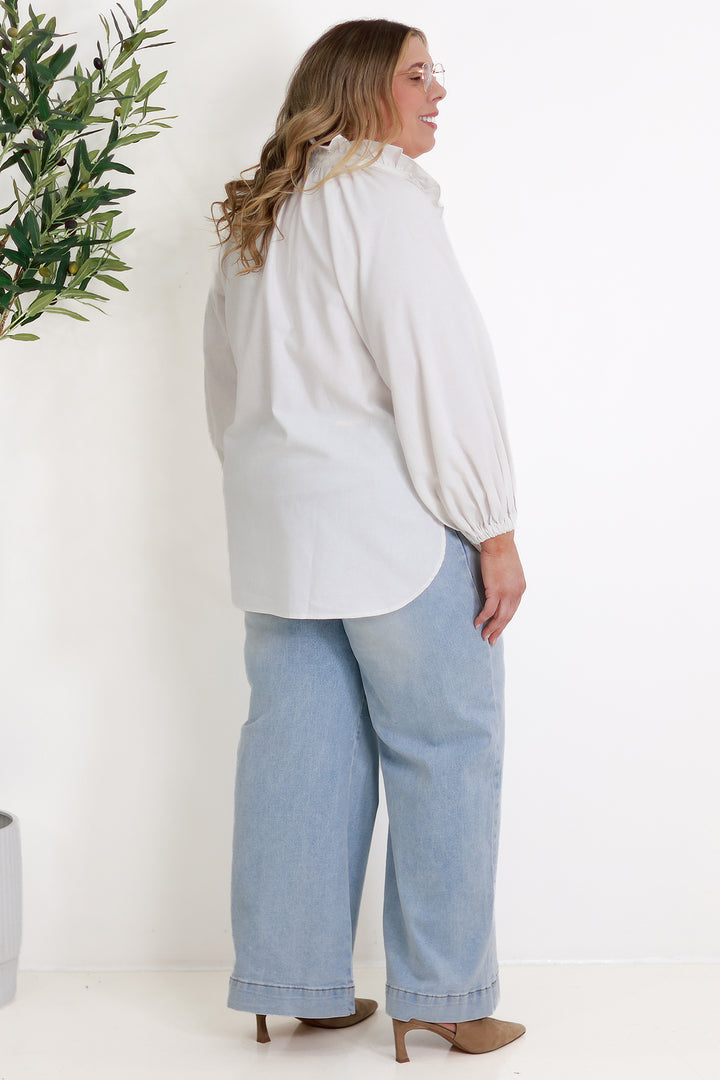 Alessia Frill Shirt | WHITE