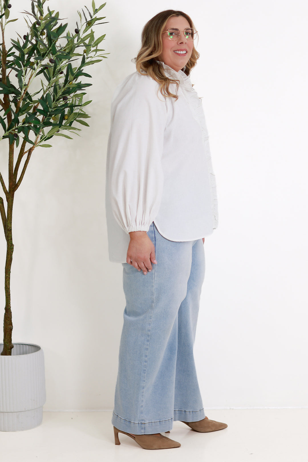 Alessia Frill Shirt | WHITE
