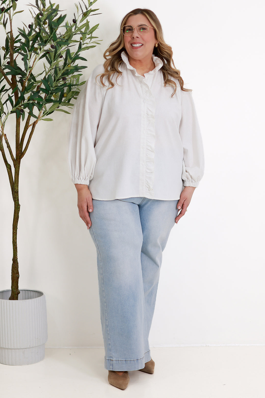 Alessia Frill Shirt | WHITE