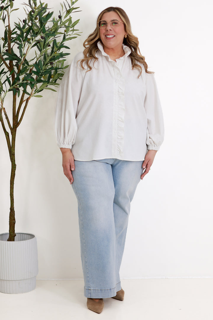 Alessia Frill Shirt | WHITE