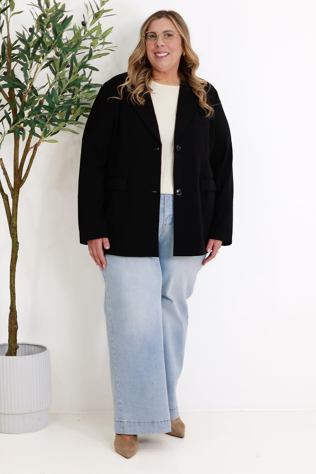 Eden Stretch Blazer | INK NAVY