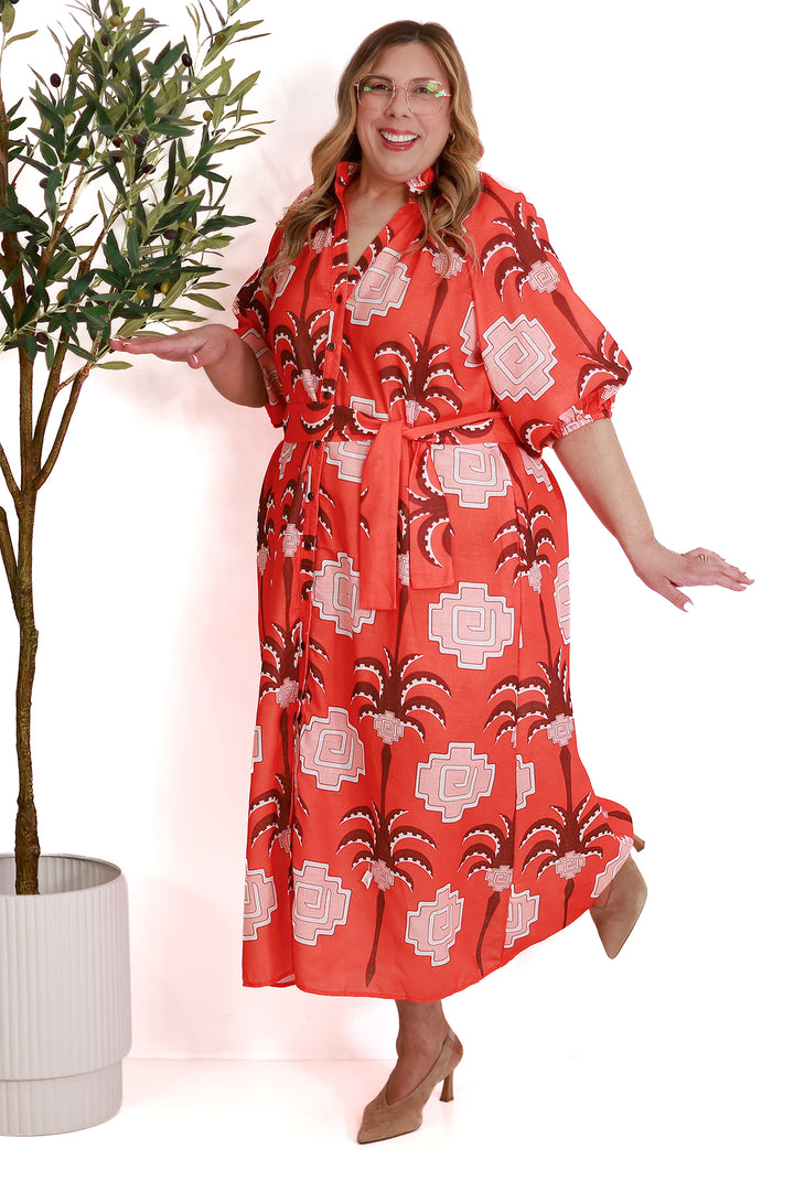 Cyprus Shirt Dress | RED