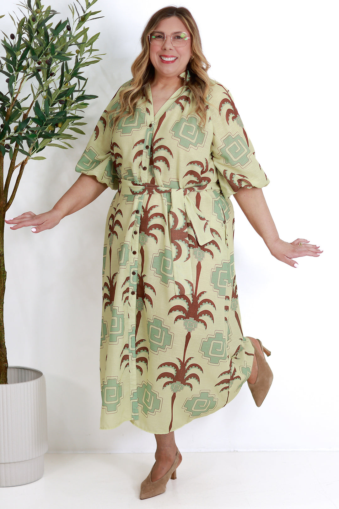 Cyprus Shirt Dress | PISTACHIO