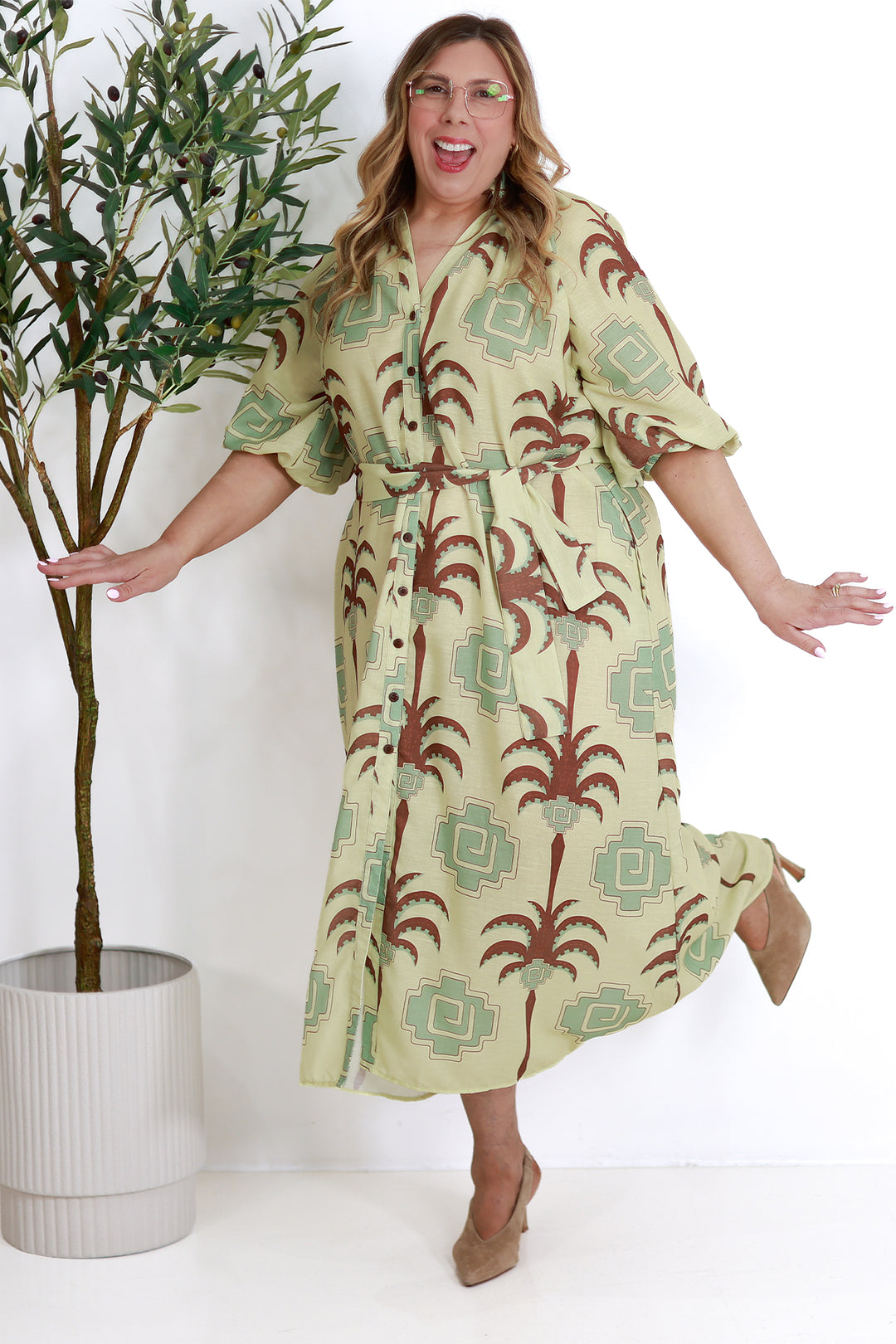 Cyprus Shirt Dress | PISTACHIO