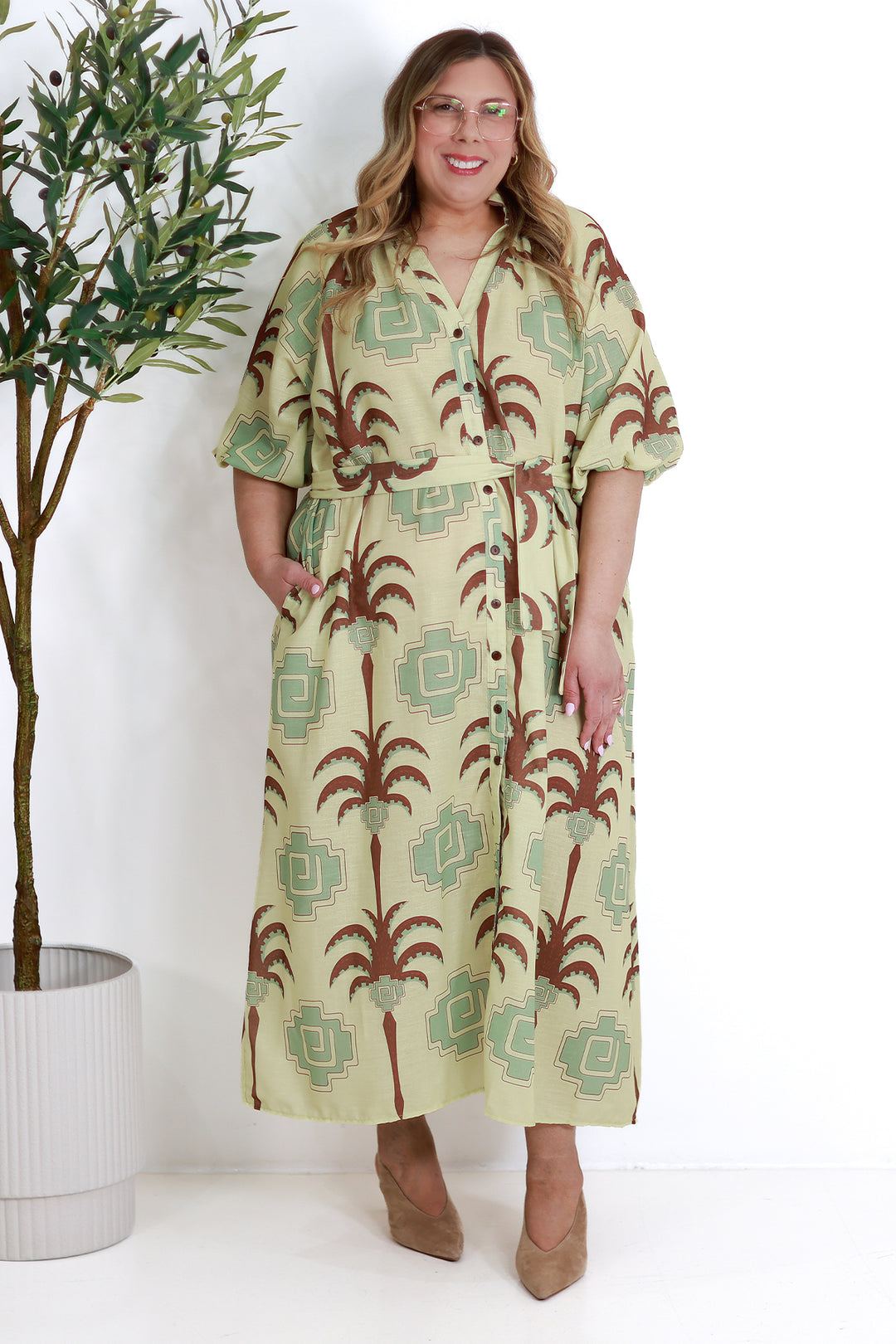 Cyprus Shirt Dress | PISTACHIO