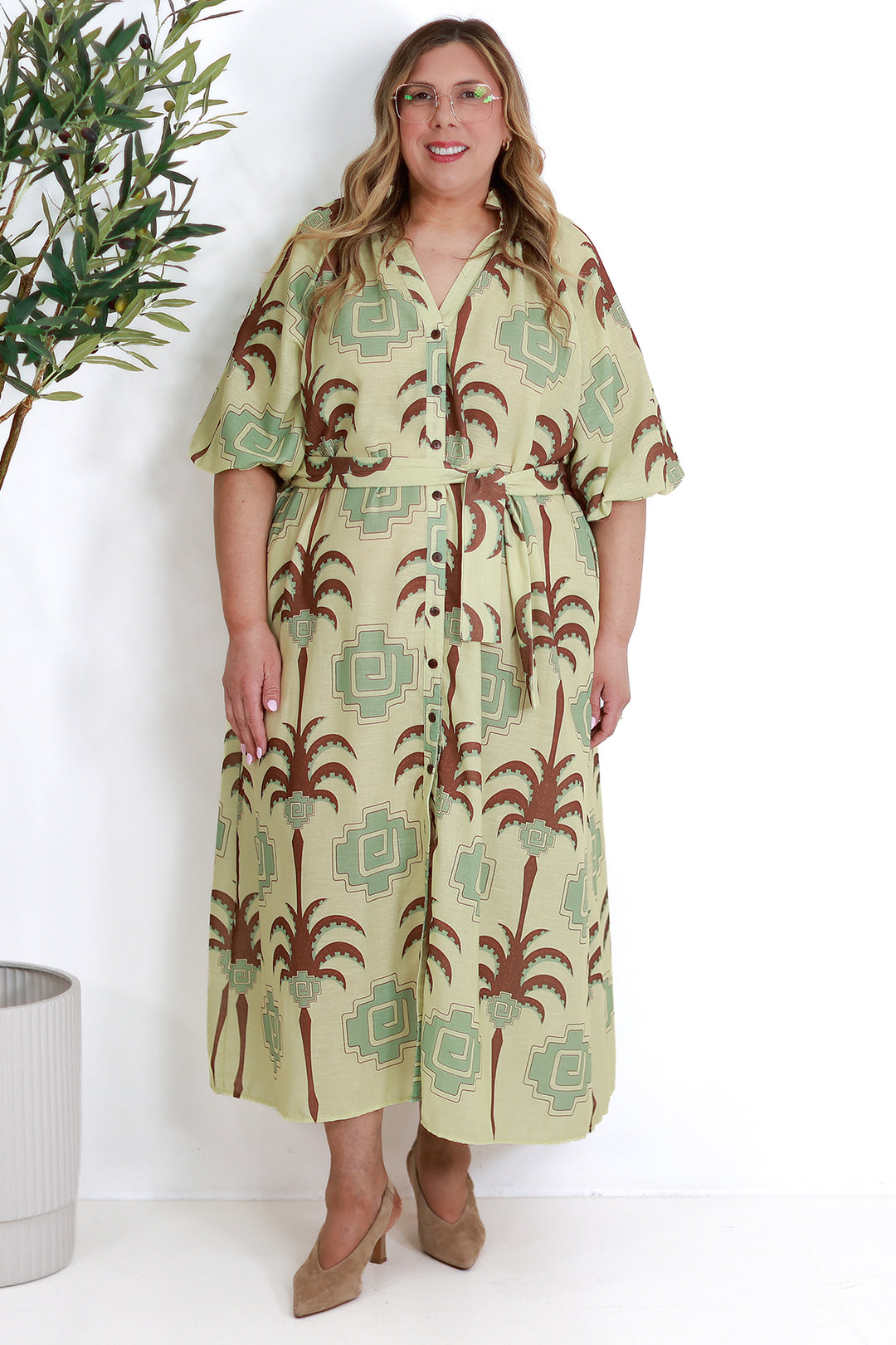 Cyprus Shirt Dress | PISTACHIO