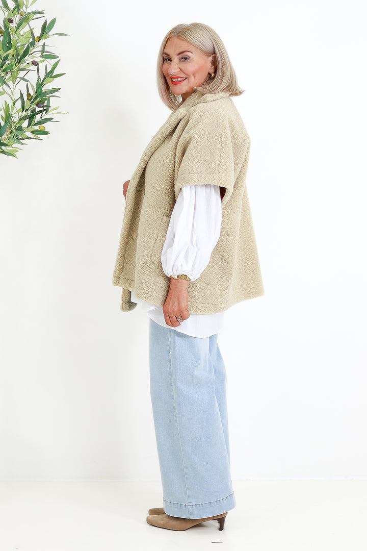 Jackson Oversized Vest | NATURAL