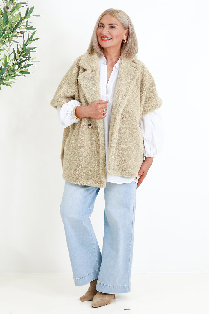 Jackson Oversized Vest | NATURAL