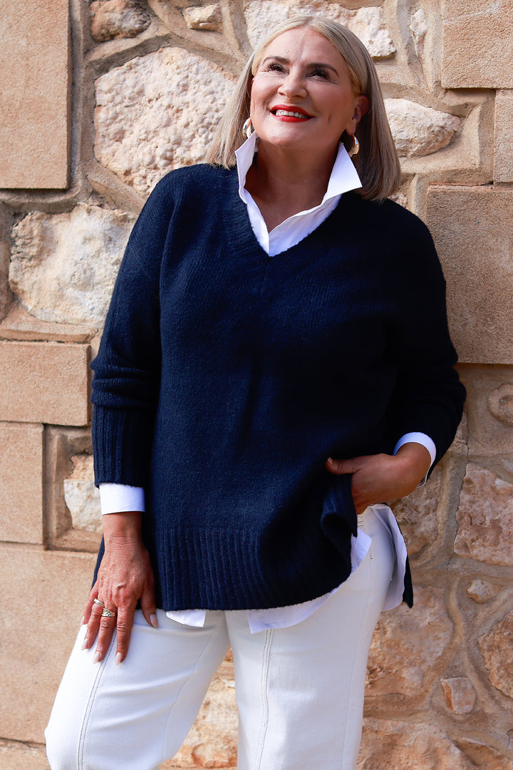 Diora Slouch Knit | NAVY