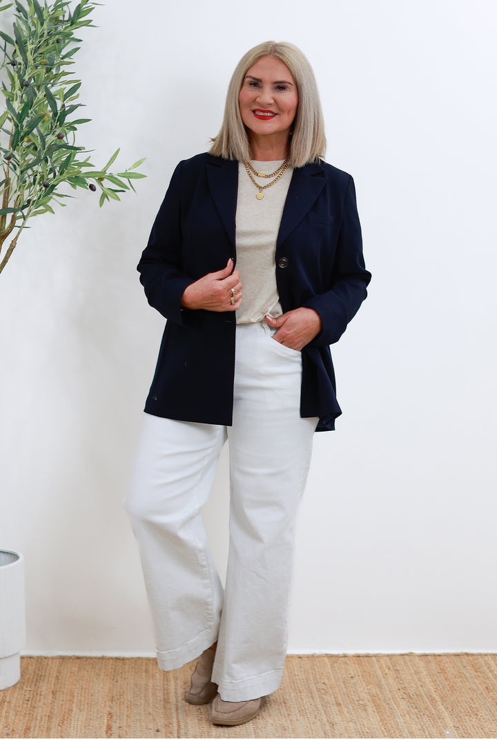 Eden Stretch Blazer |  INK NAVY