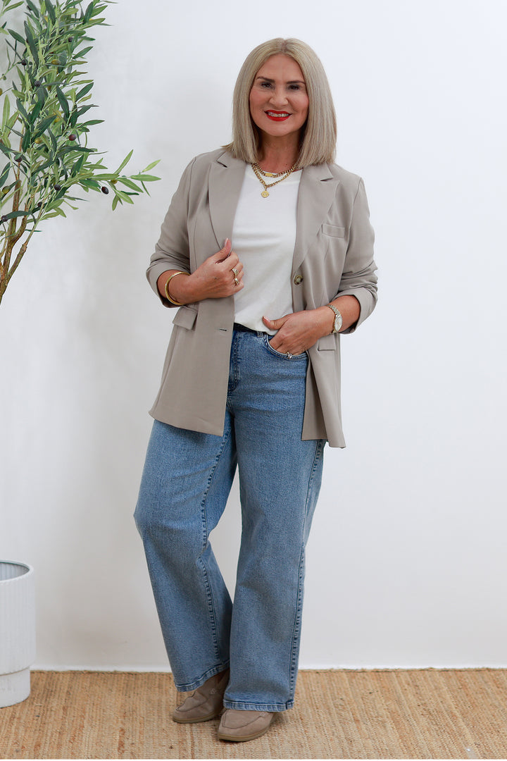 Eden Stretch Blazer |  TAUPE