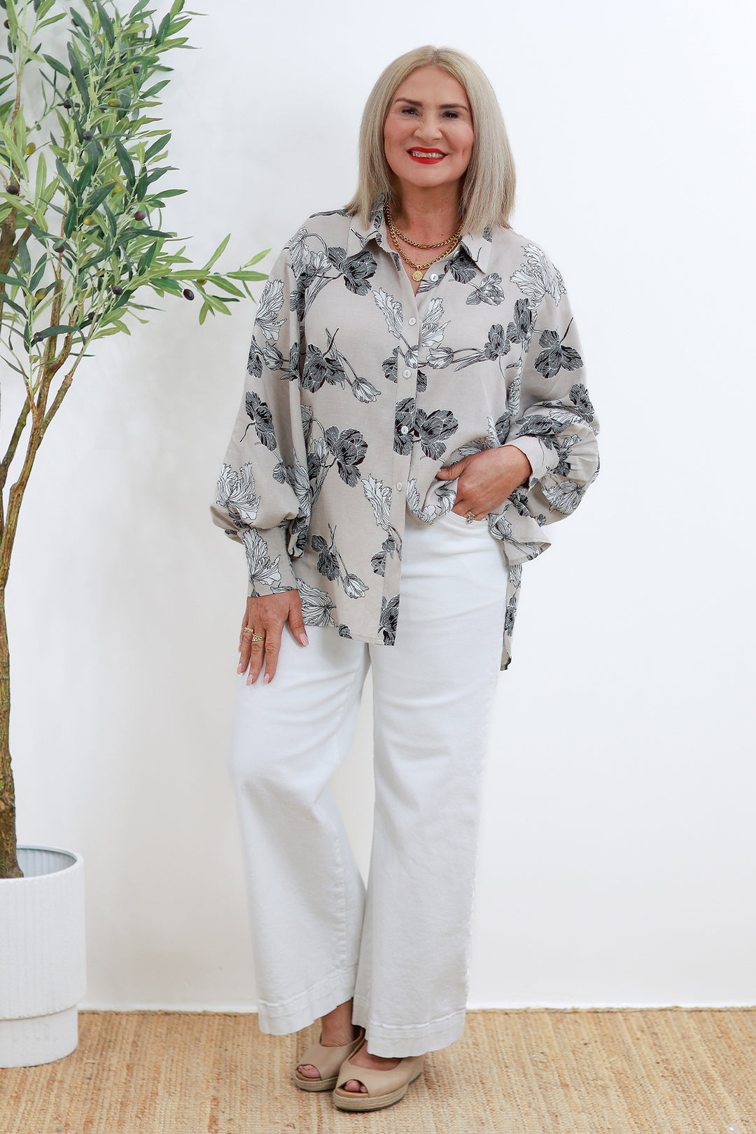Belamy Shirt | BEIGE Flora