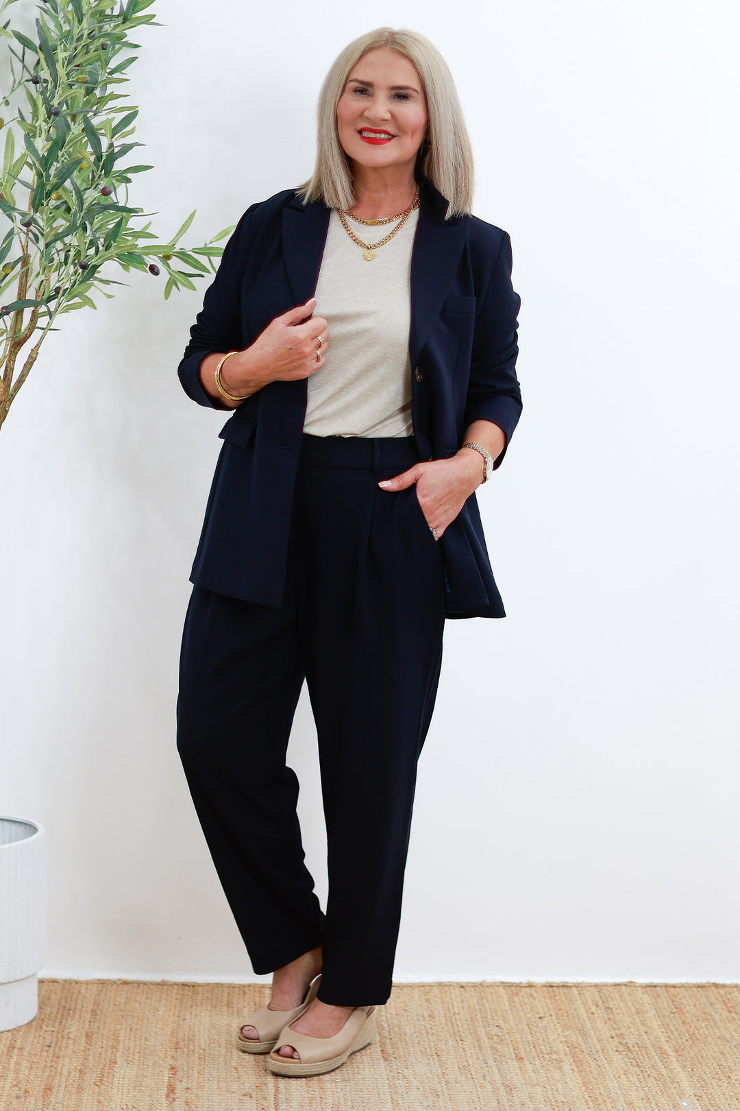 Eden Stretch Blazer |  INK NAVY