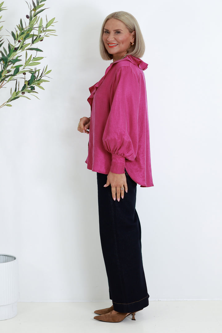 Marnie V Ruffle Shirt | CAMELIA