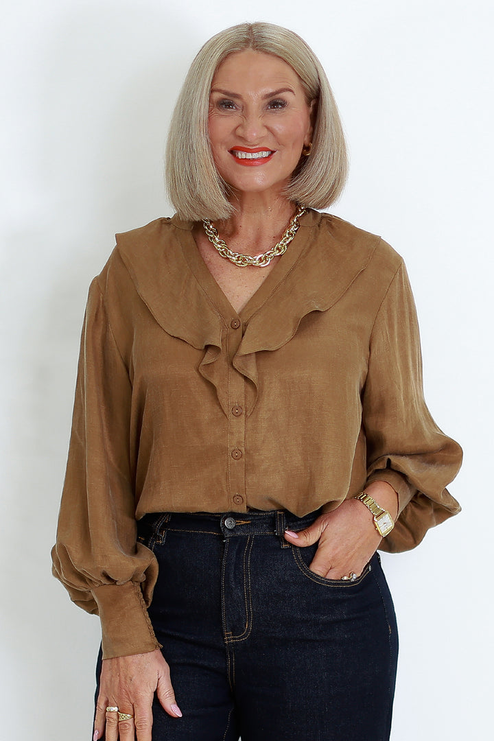 Marnie V Ruffle Shirt | MAPLE