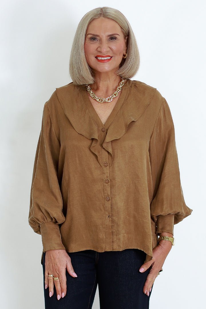 Marnie V Ruffle Shirt | MAPLE