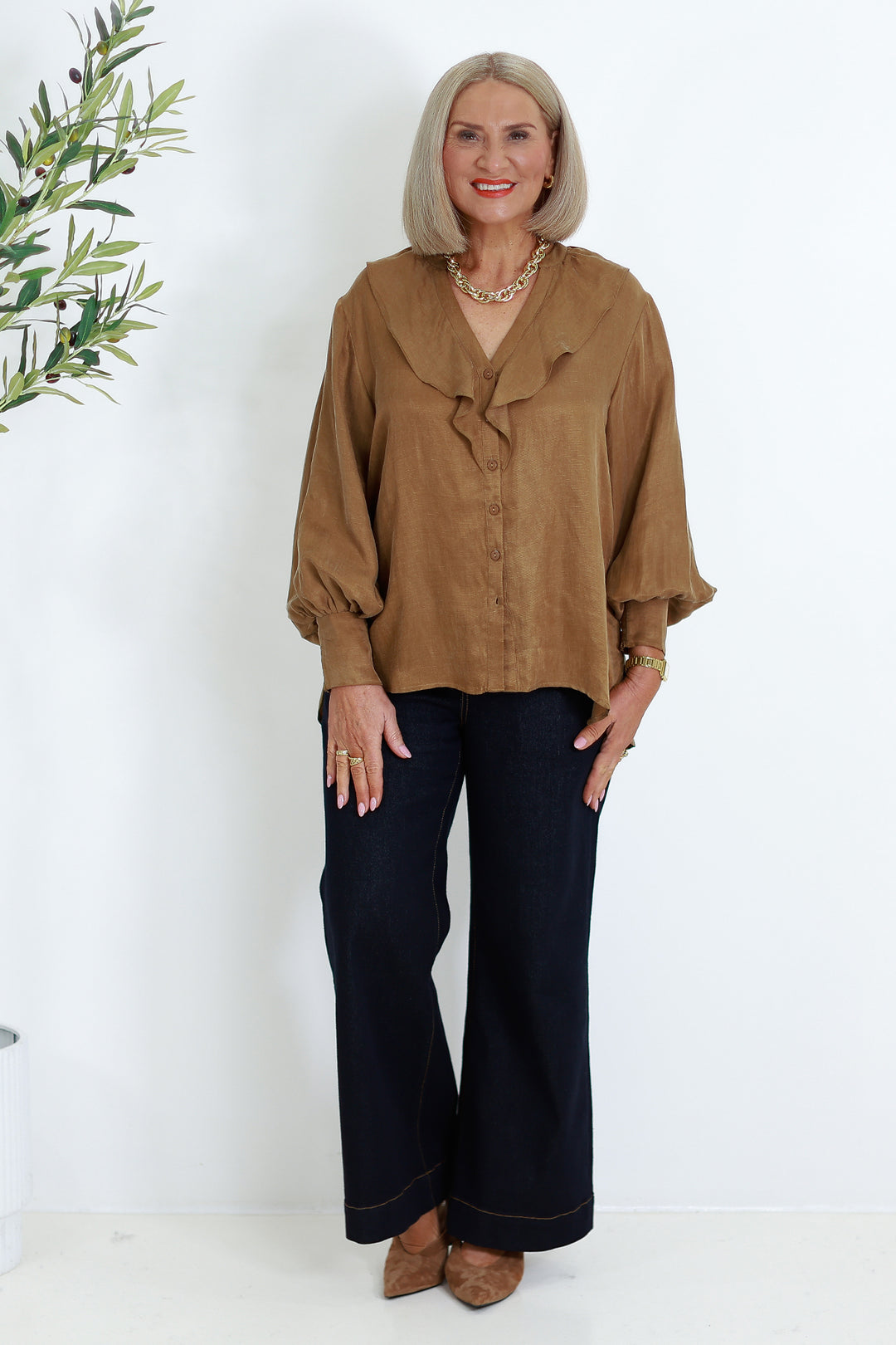 Marnie V Ruffle Shirt | MAPLE