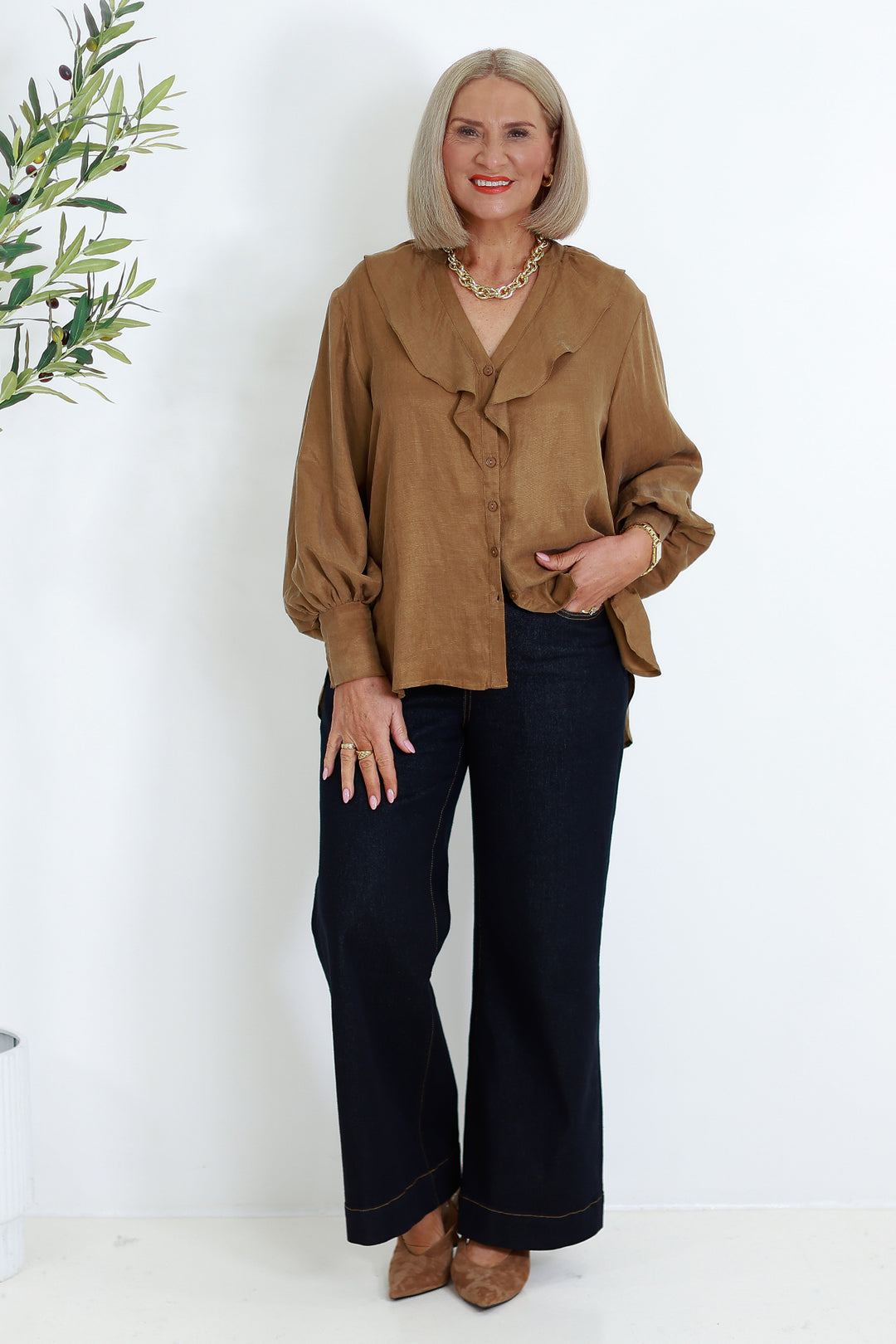 Marnie V Ruffle Shirt | MAPLE