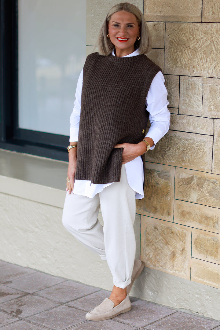 NEW Round Neck Vest | COCO brown