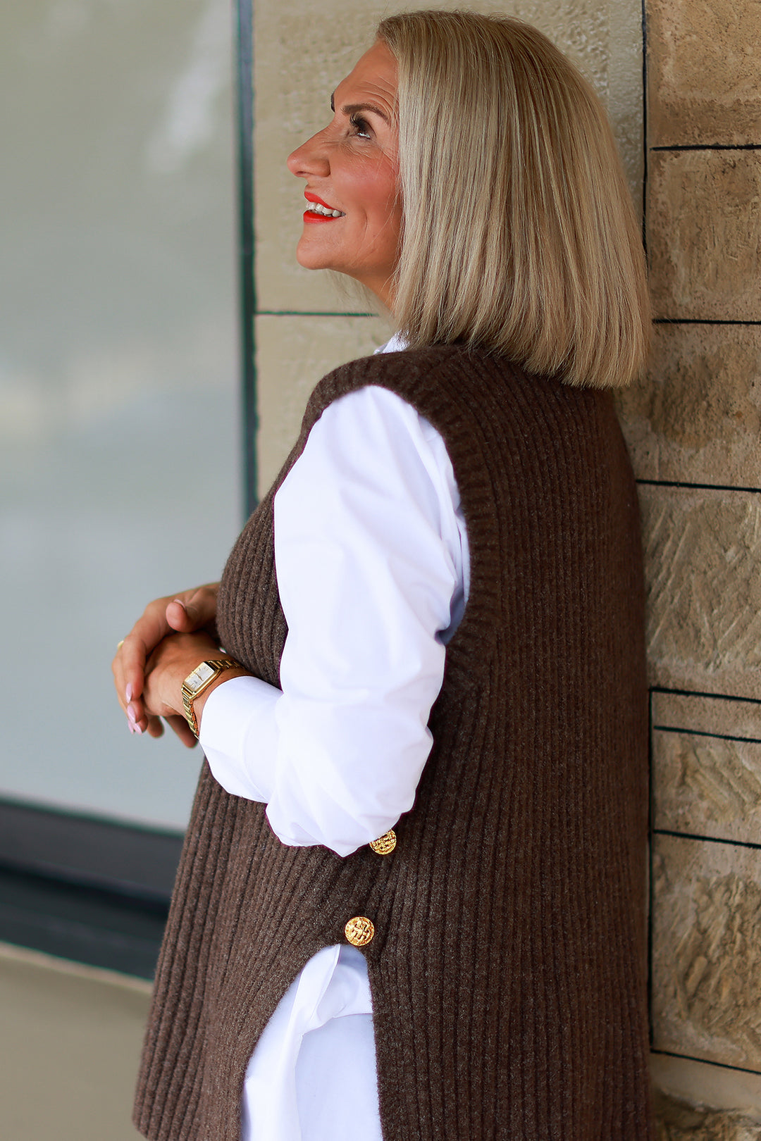 NEW Round Neck Vest | COCO brown